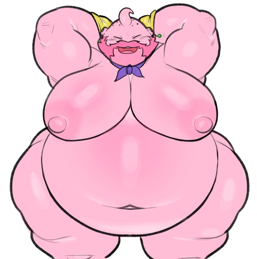 1boy big_belly big_moobs big_nipples busty_boy dragon_ball dragon_ball_z facial_hair fat fat_belly gay huge_belly huge_moobs majin_buu male_only manboobs mantits milkblend morbidly_obese morbidly_obese_male obese obese_male overweight overweight_male pink_body pink_skin potara_earrings wide_hips