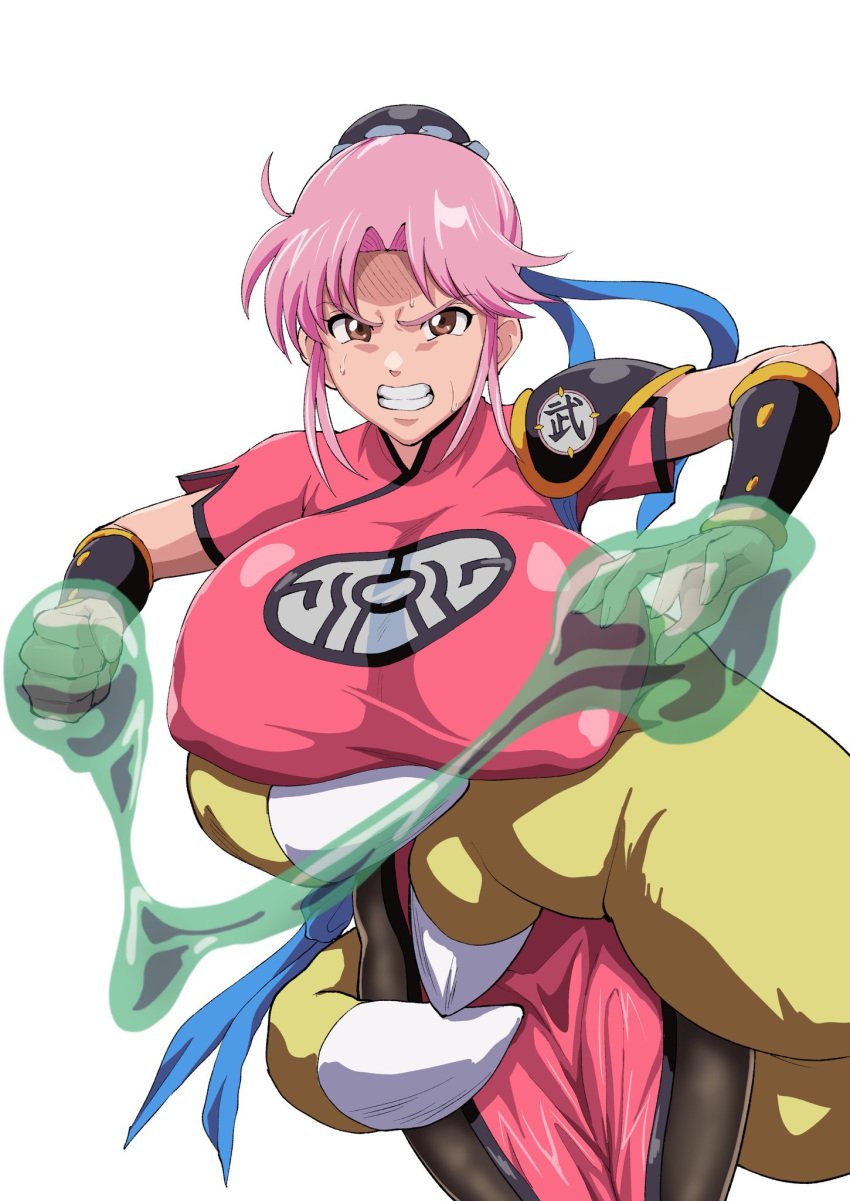 1girls big_breasts bimbo breasts dragon_quest dragon_quest_dai_no_daibouken female gigantic_breasts huge_breasts iwao178 large_breasts maam pink_hair tagme