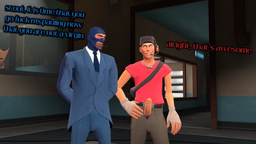 2boys big_penis dad_of_the_year excited father father_and_child father_and_son good_ending male older_male pctoaster penis_out permission scout_(team_fortress_2) smoking son spy_(team_fortress_2) supportive supportive_father supportive_parent virginity_loss wholesome younger_male