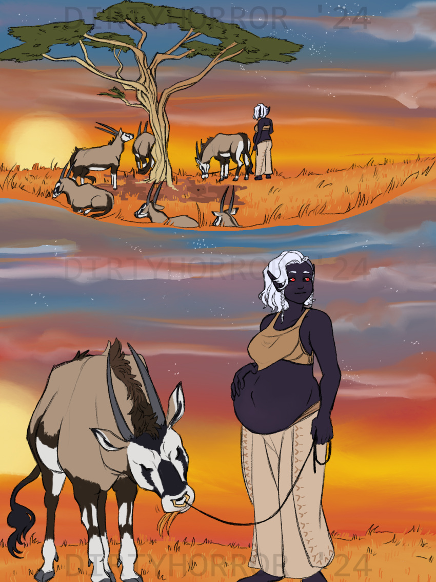 antelope dirtyhorror feral gemsbok implied_bestiality implied_sex interspecies pregnant