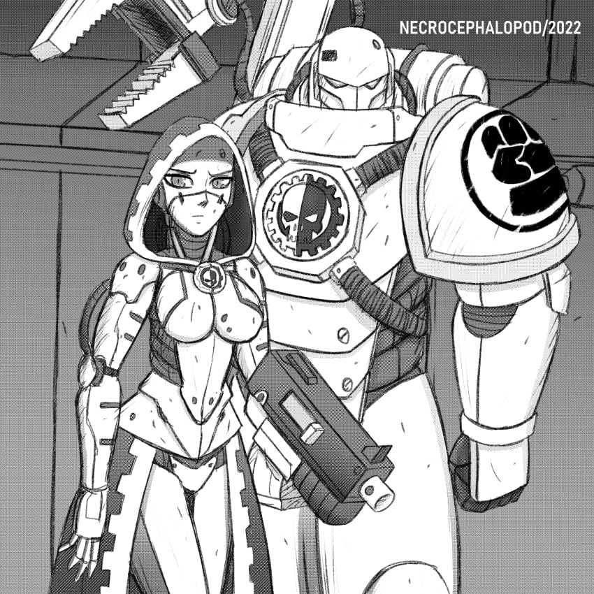 1girls adeptus_astartes adeptus_mechanicus female imperium_of_man necrocephalopod space_marine techpriest warhammer_(franchise) warhammer_40k