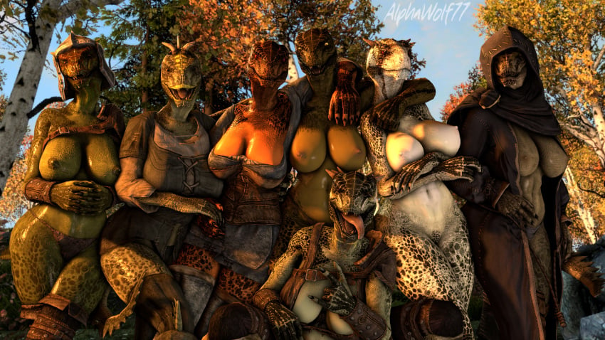 3d_(artwork) absurd_res alphawolf77 anthro argonian bethesda_game_studios breasts clothed clothing curvy_figure deeja digital_media_(artwork) female female/female female_focus feral group harem hi_res humanoid keerava lizard looking_at_viewer magic_user medieval medieval_armor medieval_clothing medieval_fantasy medieval_style meeting microsoft non-mammal_breasts npc partially_clothed reptile scales scalie seductive shahvee skyrim smile smiling_at_viewer source_filmmaker_(artwork) the_elder_scrolls tongue tongue_out voluptuous voluptuous_anthro voluptuous_female wujeeta