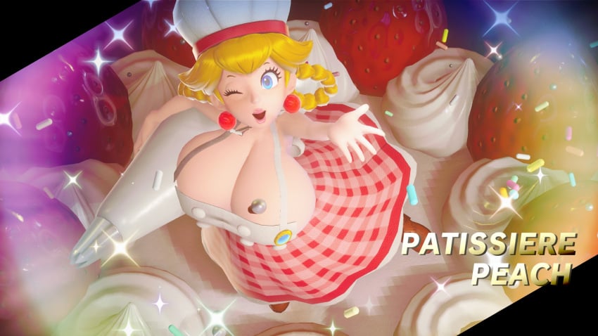 1girls 3d big_breasts boob_window breasts breasts_bigger_than_head breasts_bigger_than_torso clothed curvy dytser female female_only game_mod giant_breasts gigantic_breasts huge_breasts large_breasts light-skinned_female light_skin mario_(series) mega_busty mod nintendo no_bra patissiere_peach princess_peach princess_peach:_showtime! public_exposure revealing_clothes sideboob solo teasing video_game