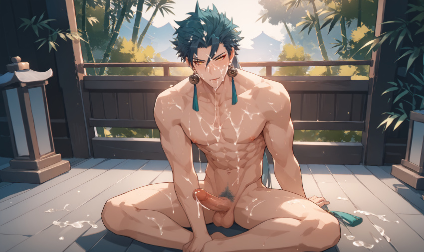 ai_generated gay jiyan_(wuthering_waves) muscular_male wuthering_waves yamixxxai yaoi