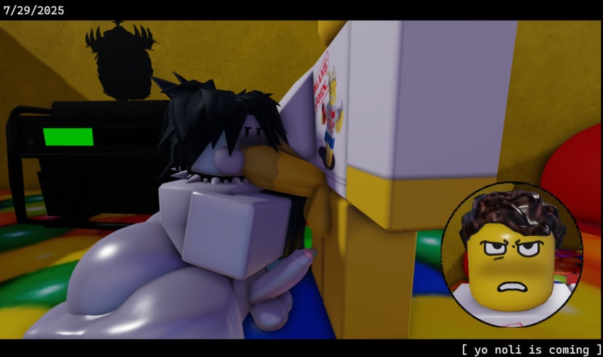 1boy 1they 3d baronaces blush blush collar dumptruck_ass fat_ass fellatio forsaken forsaken_(roblox) grey_body gritting_teeth nonbinary nonbinary_(lore) roblox roblox_game robloxian shedletsky shedletsky_(forsaken) spiked_collar tagme two_time two_time_(forsaken) yellow_body