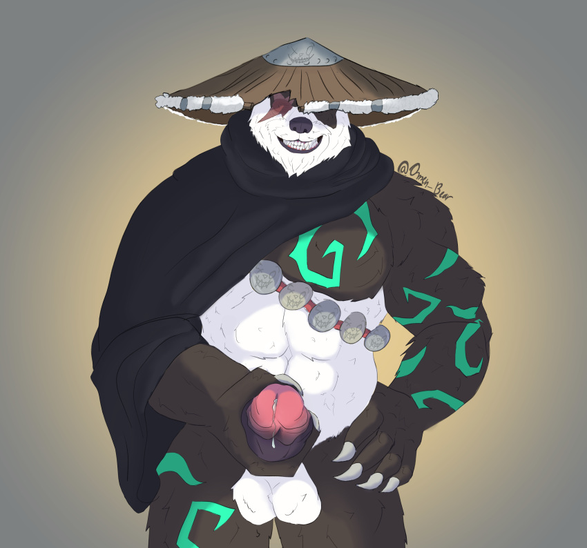 absurd_res anthro bear digital_drawing_(artwork) digital_media_(artwork) digital_painting_(artwork) feral genitals giant_panda hi_res humanoid humanoid_genitalia humanoid_penis male mammal omen_bear original_character penis solo xiong xiong_yamamura