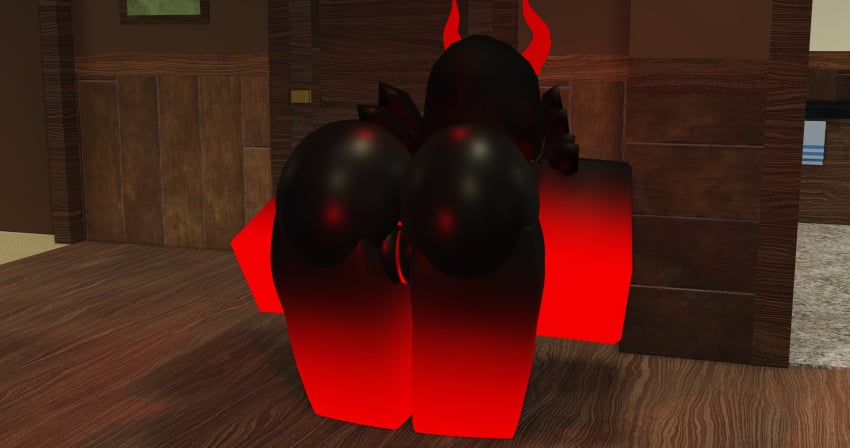 1girls 3d anus ass ass_focus background bent_over big_ass big_butt black_body female_only lampshaderr34 nude nude_female pussy red_anus red_arms red_legs red_pussy roblox robloxian