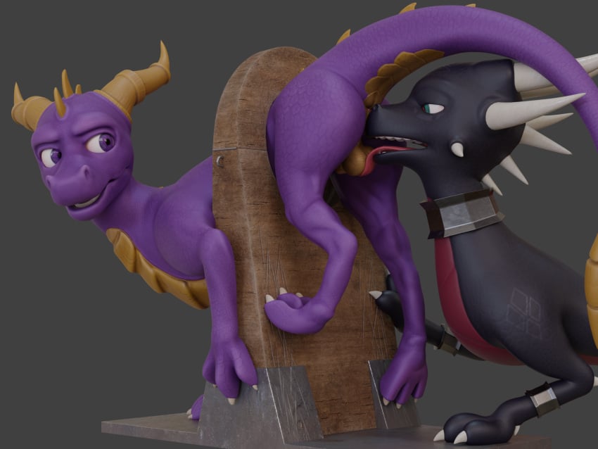 activision anthro ball_lick balls cynder dragon duo female genitals hi_res horn licking looking_back male male/female mythological_creature mythological_scalie mythology no-name-no-problem open_mouth oral raised_tail restraints scalie sex spyro spyro_the_dragon stocks tail through_wall tongue tongue_out