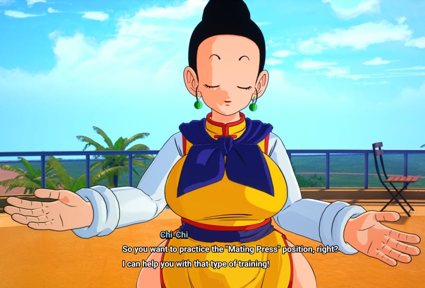 1girls 3d asian asian_female big_breasts black_hair breasts chichi chichi_verse chinese_clothes chinese_dress closed_eyes clothes curvy_female dragon_ball dragon_ball_sparking!_zero dragon_ball_super dragon_ball_z earrings edit edit_of_an_edit first_person_view game_screenshot gameplay_screenshot gilf hair_bun horny_female horny_male hourglass_figure huge_breasts huge_thighs inviting_to_sex large_breasts light-skinned_female light_skin long_sleeves mature_female milf older_female open_arms outdoors pov_male revealing_clothes scarf screencap screenshot secretly_loves_it tied_hair your_mom