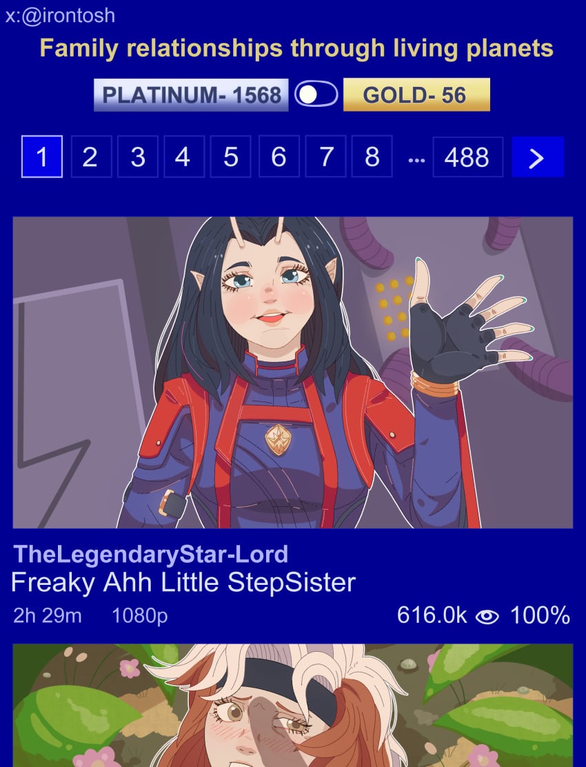 2d alien alien_girl alien_humanoid antennae black_hair blue_eyes clothed funny humor humor_porn incest incest_(lore) irontosh mantis mantis_(marvel) mantis_(marvel_rivals) marvel marvel_comics marvel_rivals meme reference_image rogue_(x-men) sisters starlord step_sister white_skin xnxx