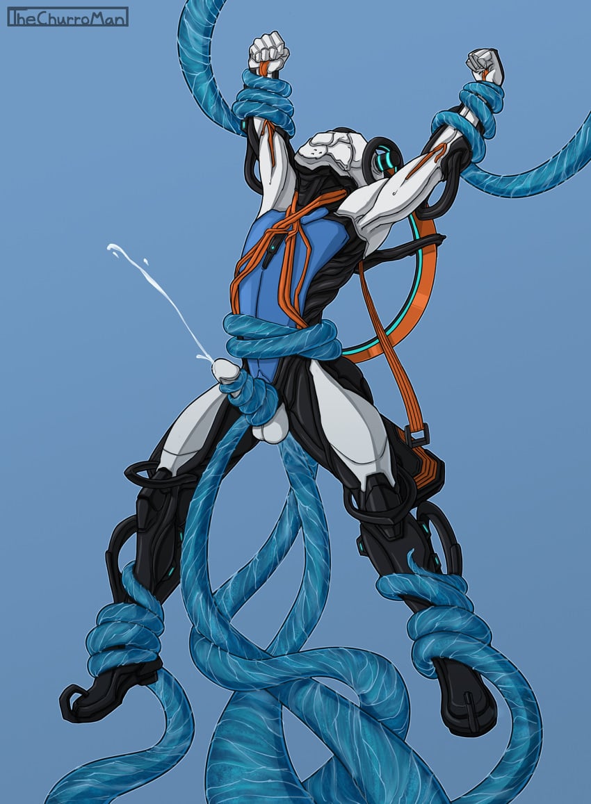 anal anal_sex cum cum_while_penetrated hydroid_(warframe) nezha_(warframe) restrained tentacle tentacle_on_male tentacle_rape tentacle_sex thechurroman trap warframe