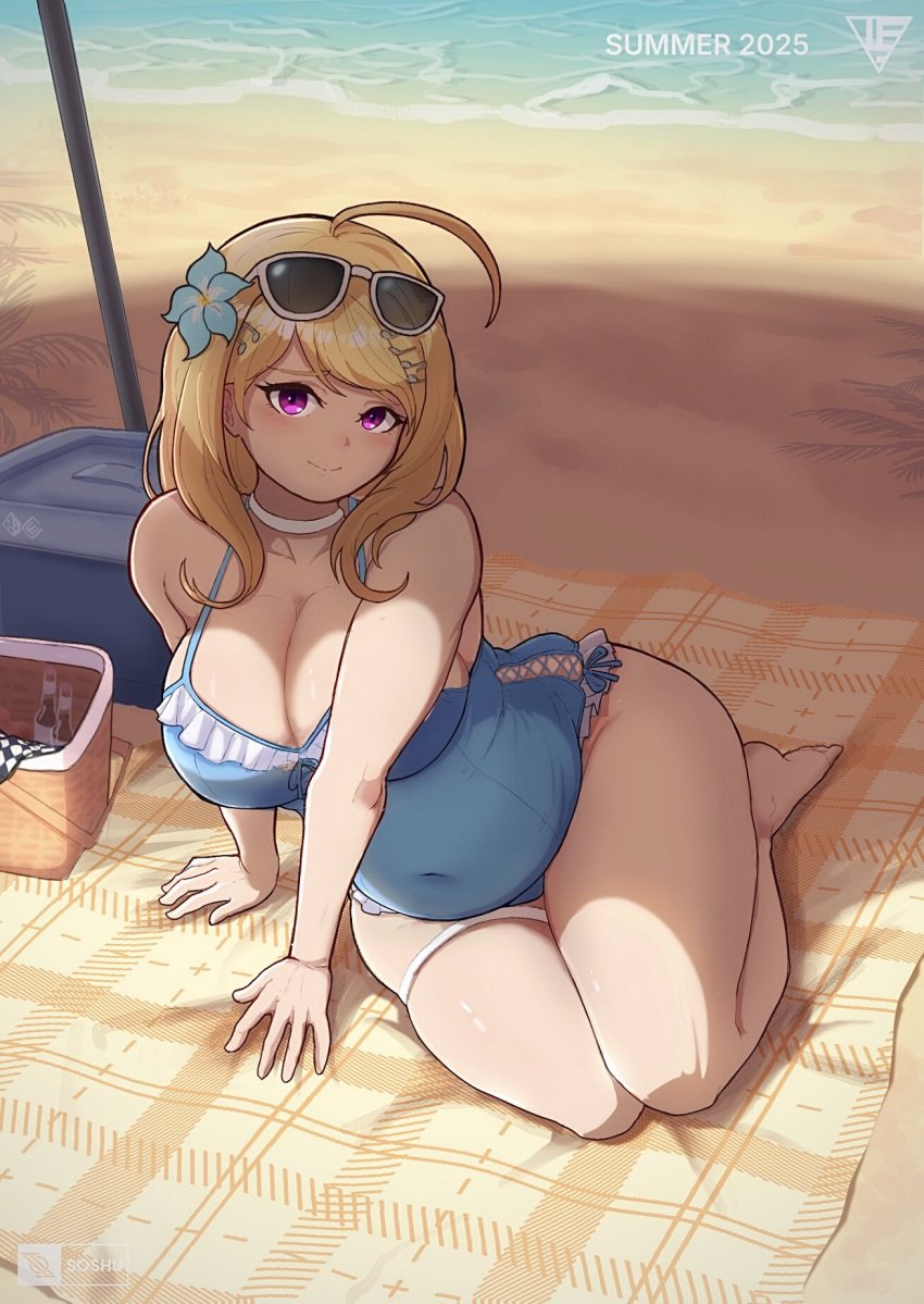 1girls 2d 2d_(artwork) 2d_artwork akamatsu_kaede artist_request awooga bare_arms bare_ass bare_breasts bare_chest bare_legs bare_shoulders bare_thighs barefoot basket beach beach_background beach_towel beach_umbrella beautiful beautiful_body beautiful_face beautiful_females big_ass big_breasts big_butt big_thighs blonde_eyebrows blonde_female blonde_hair blonde_hair_female blue_dress blue_swimwear breasts chubby chubby_belly chubby_cheeks chubby_female curvy curvy_ass curvy_body curvy_female curvy_figure curvy_hips curvy_thighs cute cute_expression cute_eyes cute_face cute_girl danganronpa danganronpa_(series) danganronpa_s:_ultimate_summer_camp danganronpa_v3 detailed_background detailed_female detailed_shading dress extra_thicc fat fat_ass fat_butt female female_focus female_only flower flower_in_hair front_view girl girlfriend gyatt hair_accessory hair_antenna hair_antennae kaede_akamatsu kneeling kneeling_female kneeling_on_ground large_ass large_breasts large_butt large_thighs laying_on_ground light-skinned light-skinned_female light_body light_skin long_hair mating_press musical_note_hair_ornament outdoors outside phat_ass phat_butt purple_eyes revealing revealing_breasts revealing_clothes revealing_clothing revealing_dress revealing_outfit revealing_swimsuit round_belly round_breasts round_head shaded soft soft_breasts soft_skin soft_smile solo solo_female solo_focus sunglasses sunglasses_on_forehead sunglasses_on_head sweet sweet_heart swimsuit thick_ass thick_hips thick_legs thick_thighs thighs tropical tropical_background tropical_setting vacation white_female white_girl white_neckwear white_skin wholesome wife wife_material wifey yellow_hair