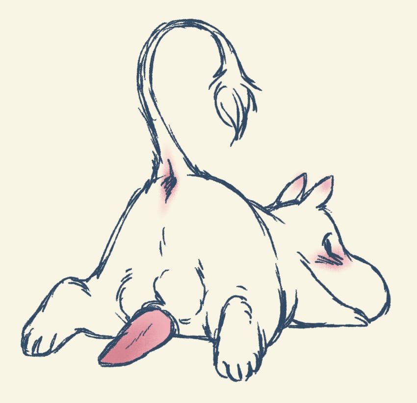 2019 animal_genitalia anthro anus balls blush fluffy hi_res invalid_tag male male_only moomin moomintroll paws sheath slightly_chubby solo the_moomins