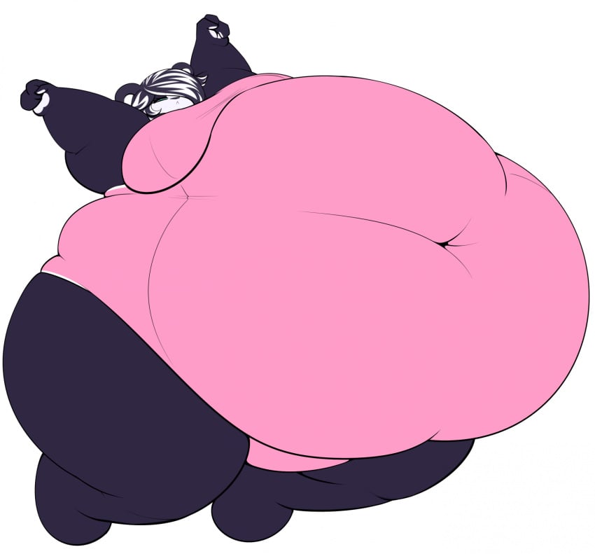 1girls anthro ass belly big_belly black_fur black_hair breasts fat female female_focus female_only furry hips hyper hyper_belly imcoffeecakes jump jumping large_ass large_belly large_breasts obese obese_female one-piece_swimsuit overweight overweight_female panda stomach thick_thighs thighs tiramisu_(imcoffeecakes) weight_gain white_fur white_hair wide_hips