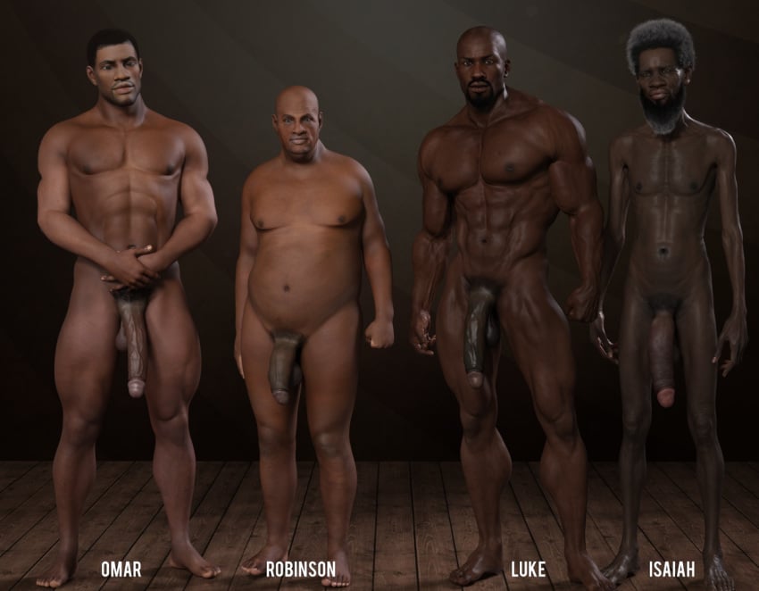 3d 4boys big_penis circumcised dark-skinned_male dark_skin darklord english_text facial_hair flaccid interracial looking_at_viewer male male_only naked nude penis pubic_hair text