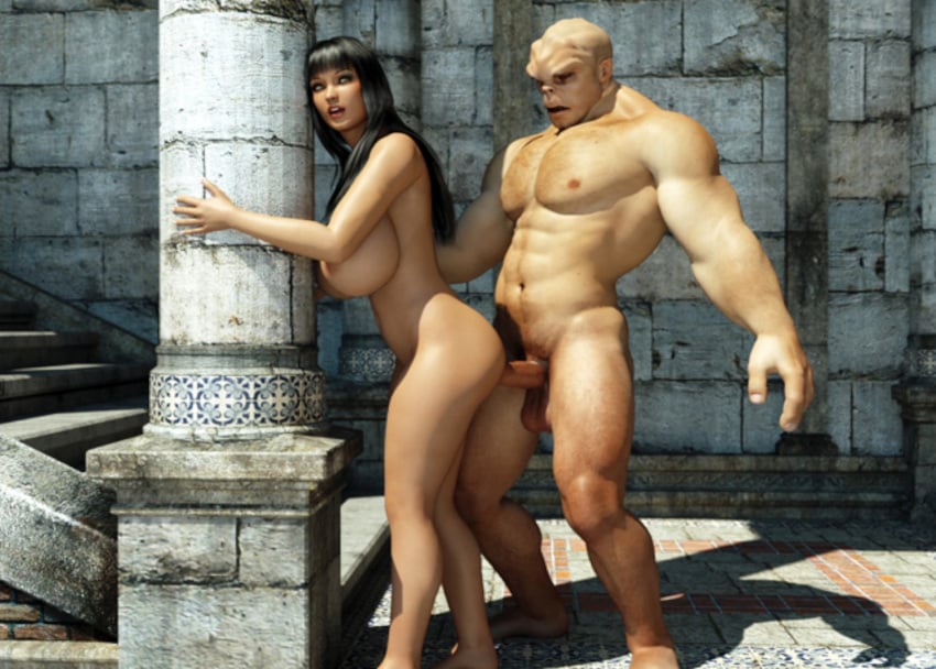 1boy 1girls 3d big_breasts black_hair blackadder blackadder3d breasts female human humanoid legend_of_queen_opala male osira sex straight