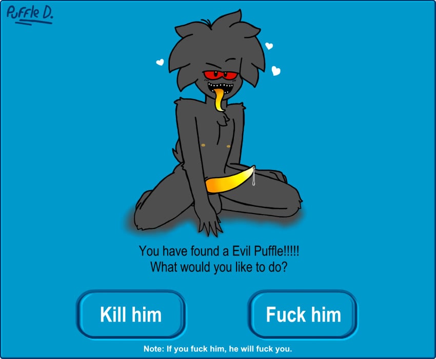 1boy black_fur club_penguin cock dick furry_only gay male male_only options penis puffle red_eyes tongue