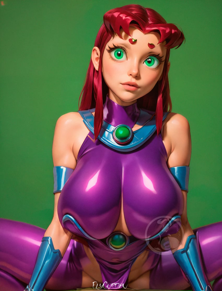 ai ai_generated artist_request commission dc dc_comics elygordan elygordanart gigantic_ass gigantic_breasts gigantic_butt gigantic_nipples green_eyes huge_ass huge_breasts huge_butt huge_nipples latex looking_at_viewer nsfw nsfwworks.ia patreon starfire starfire_(teen_titans) teen_titans