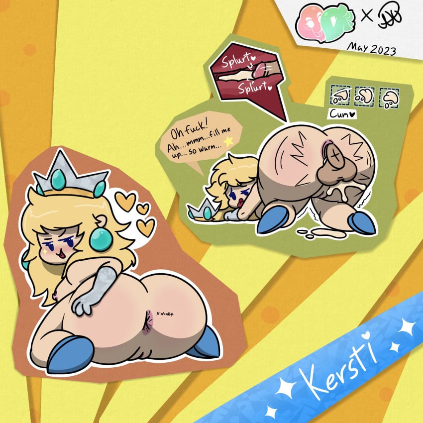 anal anal_sex ass_focus backboob big_ass big_penis female kersti mario_(series) nintendo paper_mario paper_mario:_sticker_star penetration penis sex shortstack teasing