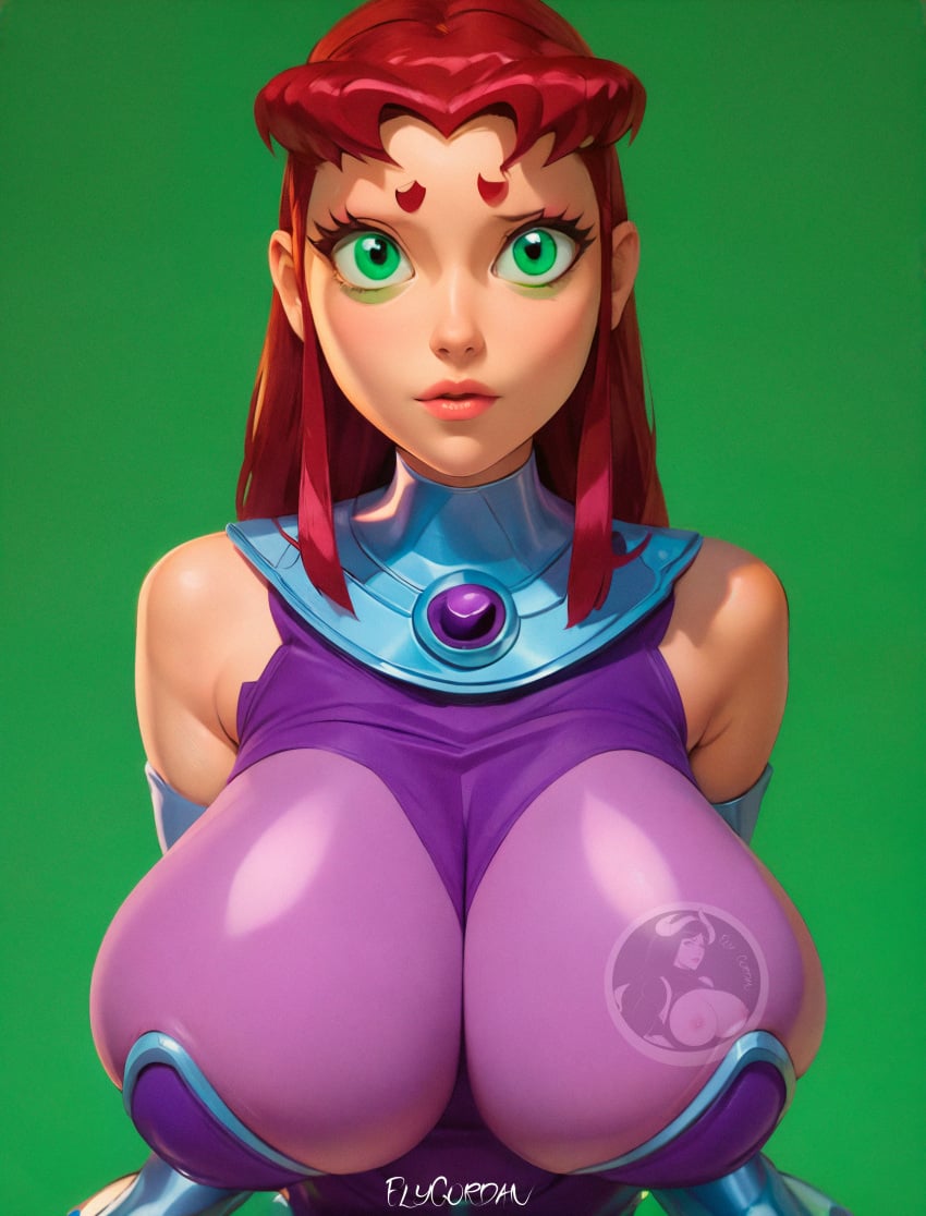 ai ai_generated artist_request commission dc dc_comics elygordan elygordanart gigantic_ass gigantic_breasts gigantic_butt gigantic_nipples green_eyes huge_ass huge_breasts huge_butt huge_nipples latex looking_at_viewer nsfw nsfwworks.ia patreon starfire starfire_(teen_titans) teen_titans