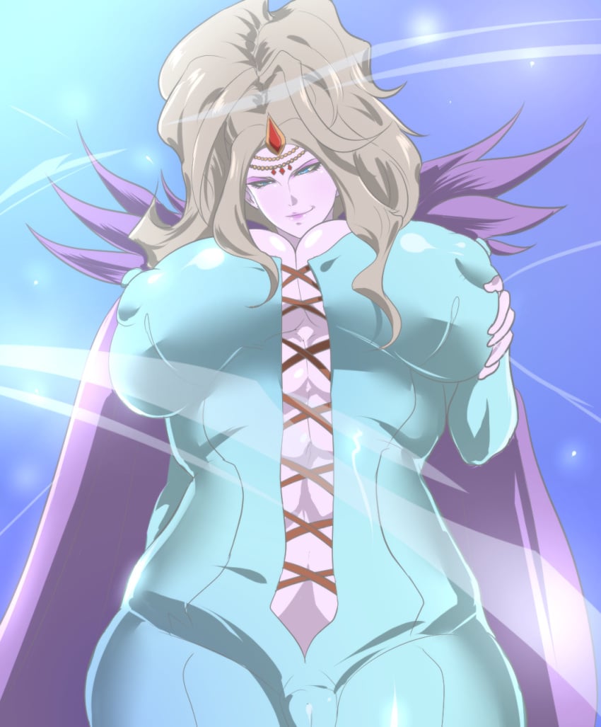 1girls 2019 abs areola areolae big_breasts blue_eyes bodysuit breasts circlet cleavage cloak clothing dragon_quest dragon_quest_xi erect_nipples erect_nipples_under_clothes eyebrows eyelashes eyeshadow female female_only gigantic_breasts hair huge_breasts human jewelry krystalinda large_breasts lips lipstick long_hair makeup muscle muscular muscular_female nipples purple_lips purple_lipstick purple_skin solo tenchizone thick_thighs voluptuous wide_hips