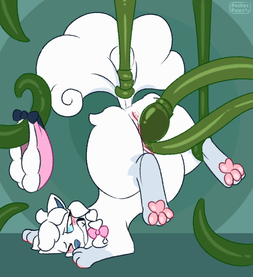 alolan_form alolan_vulpix animated animated_image anus blush bodily_fluids breath clenched_teeth cloak clothing double_penetration double_vaginal female female_penetrated feral fucked_silly furry_only generation_7_pokemon genital_fluids genitals head_down_ass_up hi_res large_insertion looking_pleasured nintendo one_eye_closed paws penetration plant pocketpaws pokemon pokemon_(species) pussy regional_form_(pokemon) ribbons sex short_playtime suspension tail tail_grab tail_pull teeth tentacle tentacle_in_pussy tentacle_penetration tentacle_sex vaginal_fluids vaginal_penetration vines vulpix white_body white_fur