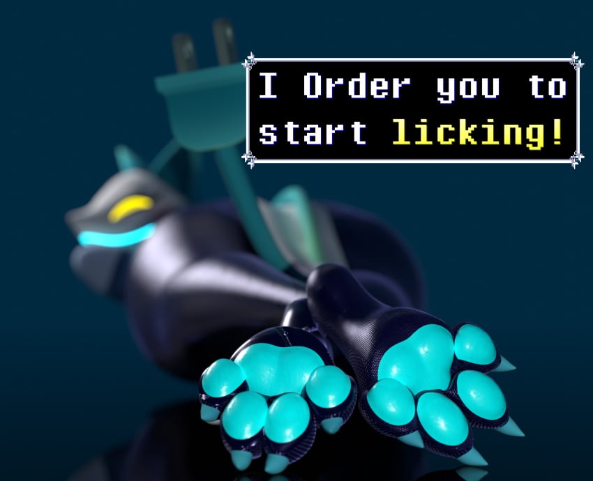 3d deltarune foot_fetish pawpads paws tagme tasque_manager tasque_manager_(deltarune)