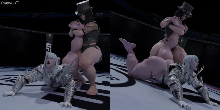 domination feet femboys foot_fetish griffith muscular_femboy soles testament_(guilty_gear) thick_thighs wrestling