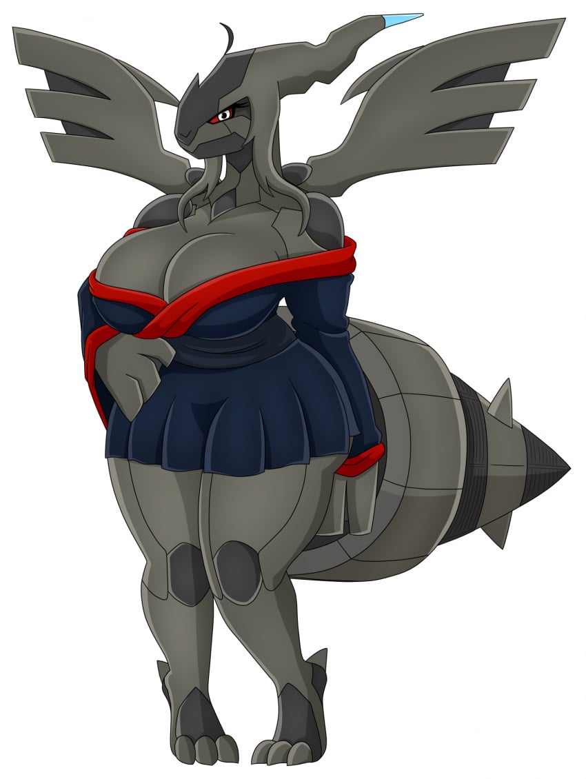 big_breasts breasts female hair kimono legendary_pokemon long_hair nintendo oc pokemon pokemon_(species) solo solo_female tail thick_thighs urusee584 voluptuous wide_hips wings zekrom