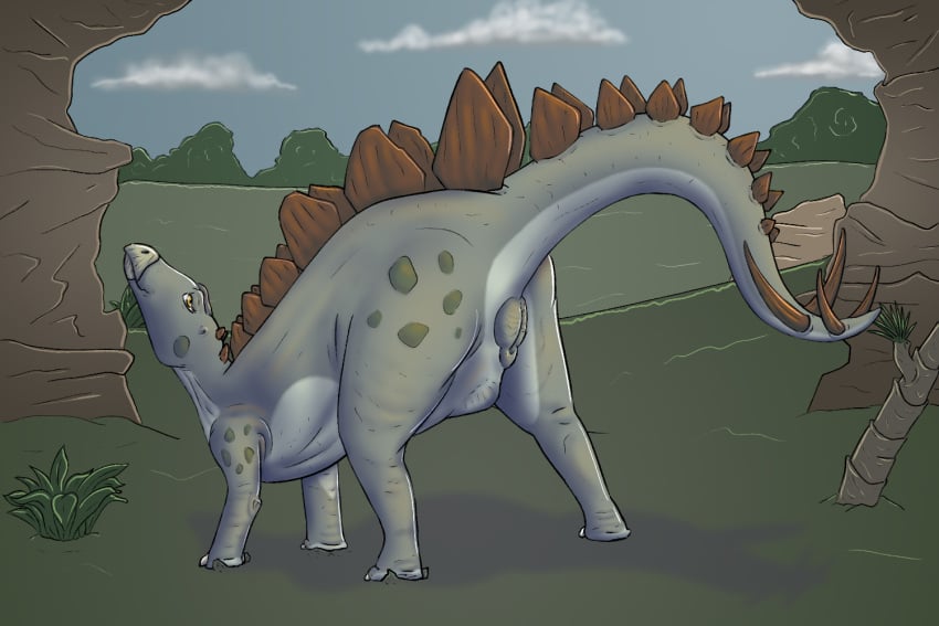 ass dinosaur female feral ornithischian prehistoric_species presenting presenting_hindquarters raised_tail reptile scalie solo solo_focus stegosaurian stegosaurus tail thyreophoran tinyterrible