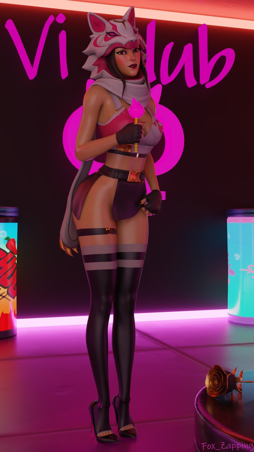 fortnite fox_ears hd high_heels looking_at_viewer skimpy_outfit standing vi_(fortnite)