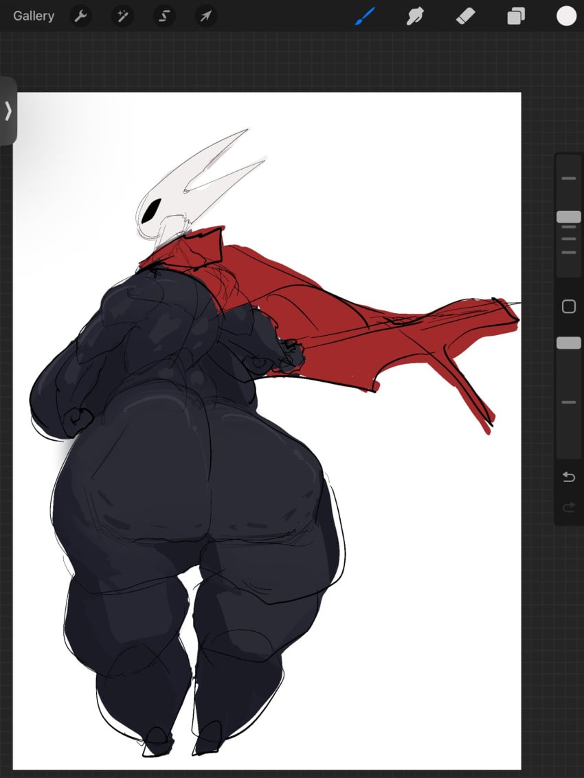 big_ass cellulite digital_art greaseyhair hornet_(hollow_knight) mommy muscular solo_female