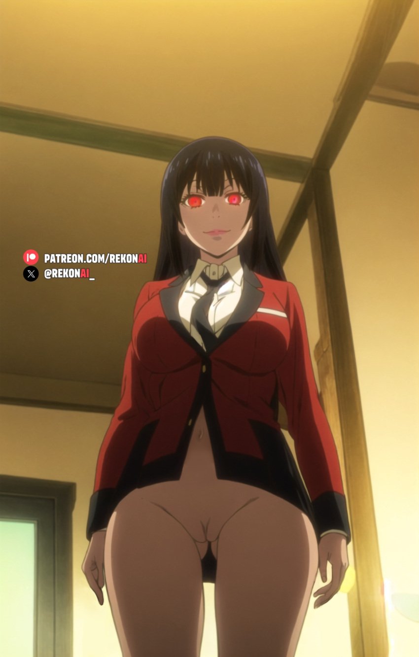 1girls 2d ai_generated anus bangs black_hair female female female_focus female_only female_protagonist fringe from_below from_front_position jabami_yumeko jacket kakegurui light-skinned light-skinned_female light_skin long_hair looking_at_viewer medium_breasts necktie only_female pale-skinned_female pale_skin pov_eye_contact pussy red_eyes red_jacket rekonai shirt small_breasts smaller_female solo_female solo_focus tagme thick thick_legs thick_thighs thin thin_female thin_waist topwear uncensored vagina very_long_hair