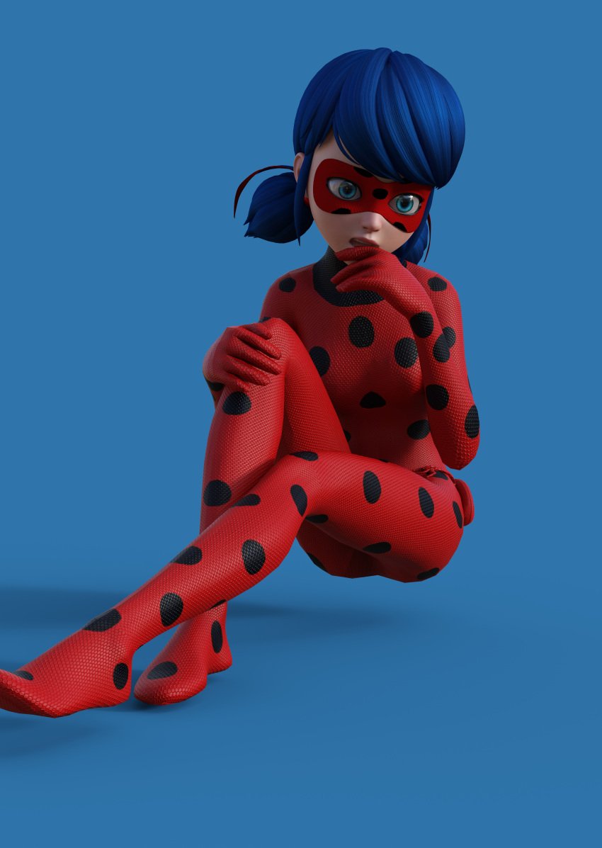 1girls 3d 3d_(artwork) absurd_res blue_eyes blue_hair bodysuit clothed_female domino_mask female female_only fully_clothed jpeg ladybug_(character) marinette_dupain-cheng miraculous:_tales_of_ladybug_and_cat_noir miraculous_ladybug simple_background solo superheroine tagme unknown_artist