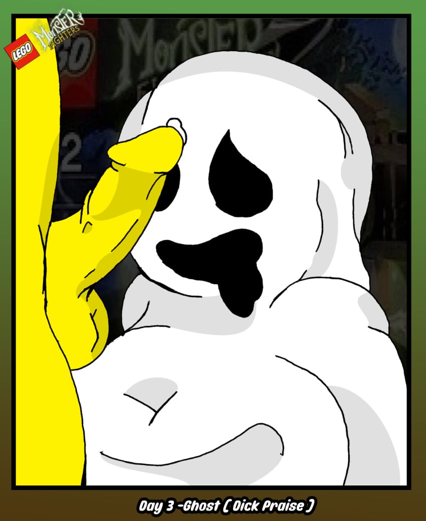 drooling female ghost_girl inktober lego lego_minifigures metateen mob_face white_body yellow_body