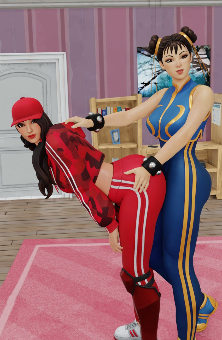 3d artist_request capcom chun-li chun-li_(fortnite) epic_games female female_focus female_only fortnite human human_only javier_323 light-skinned_female light_skin ruby_(fortnite) source_request street_fighter