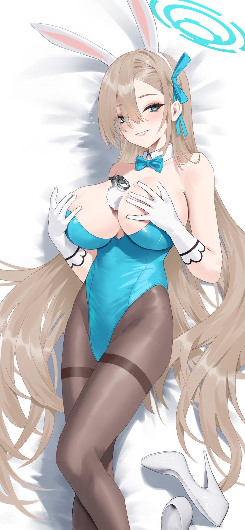 1girls absurd_res absurdres areolae arm_gloves asuna_(blue_archive) asuna_(bunny)_(blue_archive) bed bed_sheet belly belly_button black_legwear black_pantyhose blonde_eyebrows blonde_female blonde_hair blonde_hair_female blue_archive blue_bowtie blue_bunnysuit blue_eyes blue_eyes_female blue_hair_ribbon blue_halo blue_leotard blue_ribbon blue_topwear boobs_pressed bowtie breast_press breast_squeeze breasts breasts_press breasts_pressed_together bunny_ears bunny_tail busty busty_female busty_teen calves cirilla_lin cleavage collar collarbone dot_nose elbow_gloves elbows female female_focus female_only fingers footwear gloves grin groin hair_over_one_eye hair_ribbon hairband halo hands_on_breasts hands_on_chest hands_on_own_breasts hands_on_own_chest high_heels high_resolution high_school_student highres hourglass_figure knees large_breasts laying_down laying_on_back laying_on_bed laying_on_side lean_body lean_figure legs legwear leotard light-skined_female light-skinned light-skinned_female light_skin light_skin_female light_skinned light_skinned_female lips long_hair looking_at_viewer mole mole_on_chest narrow_waist navel on_back on_side pantyhose parted_bangs playboy_bunny pressing_breasts pressing_breasts_together pushing_breasts_together ribbon school_girl shoes shoulders simple_background slender_body slender_waist slim_girl slim_waist smile smiley_face smiling smiling_at_viewer smirk solo squeezing_breast squeezing_breasts squeezing_breasts_together teen_girl teenage_girl teenager thighband_pantyhose thighs thin_waist topwear underboob upper_body v-line very_long_hair white_arm_gloves white_background white_bed white_bed_sheet white_bunny_ears white_collar white_elbow_gloves white_footwear white_gloves white_hairband white_high_heels white_shoes wide_hips