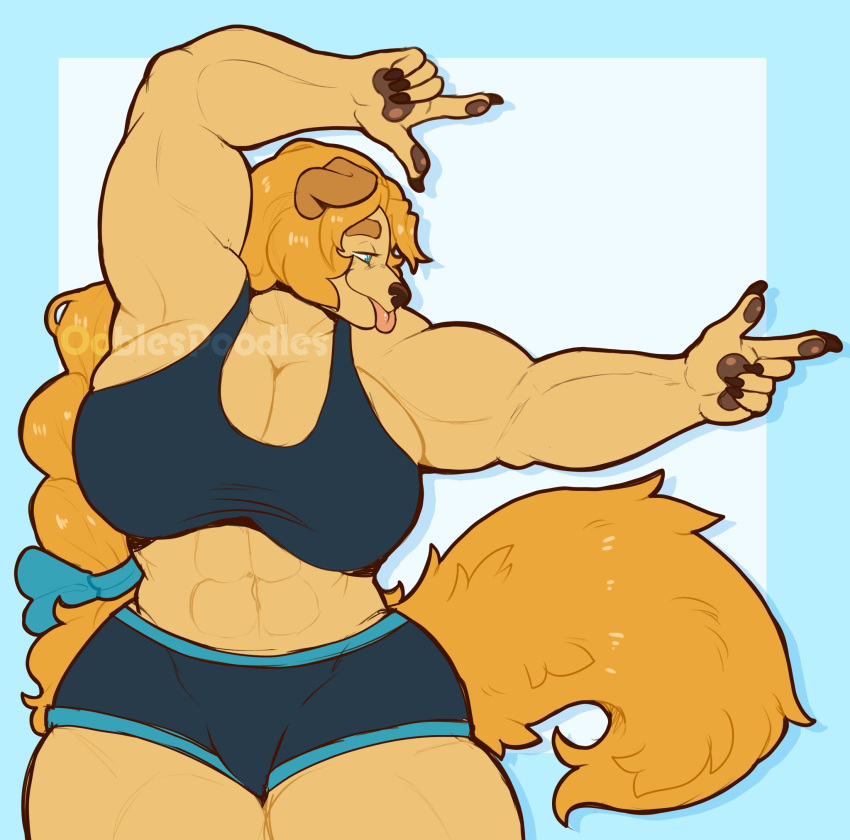 anthro big_breasts breasts cleavage furry jeane_(ceehaz) muscular muscular_female ooblespoodles thick_thighs wide_hips