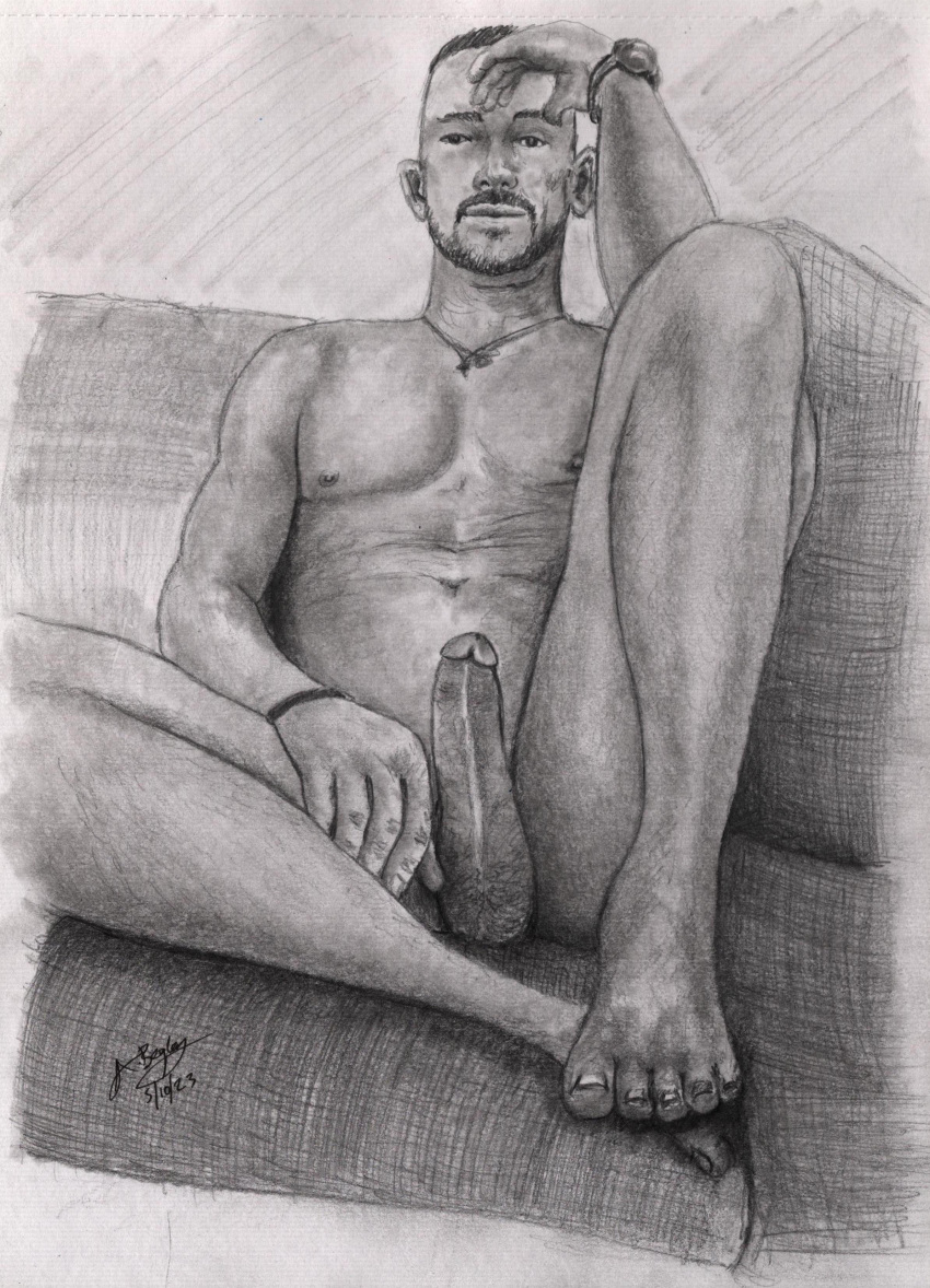 bed_buddy birthday_suit cgower77 cock cock_out dick gay gay_male hand_drawn handdrawn handdrawn_art hard_on male male_only muscular_male naked naked_male nude nude_male pencil pencil_(artwork) pencil_sketch self_upload sketches_by_adab