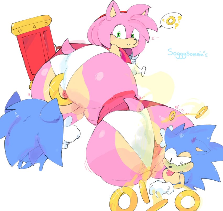 2024 amy_rose anthro artist_name ass big_butt blue_body blue_fur blue_text classic_sonic clothing disgust duo eulipotyphlan fart fart_fetish farting_on_another female fur gameplay_mechanics gesture gloves green_eyes hammer hand_gesture handwear hedgehog hi_res losing_rings male male/female mammal orange_fart panties pink_body pink_fur pointing pointing_at_another ring sega simple_background soggysomnia sonic_(series) sonic_the_hedgehog sonic_the_hedgehog_(series) text tools underwear watermark white_background white_clothing white_gloves white_handwear white_panties white_underwear