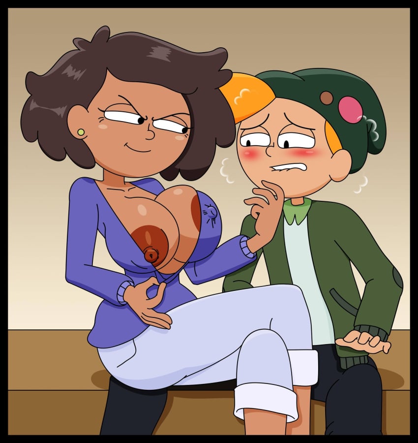 1boy 1girls age_difference amphibia areolae big_breasts clothing dark_skin ferozyraptor high_resolution human male/female milf mrs._boonchuy nipples oum_boonchuy seductive sprig_plantar tagme temptation twig_(amphibia)