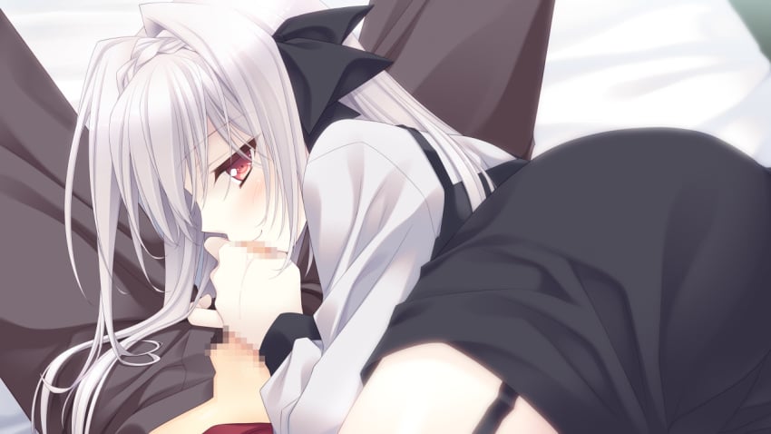 1girls censored game_cg sakurakouji_luna silver_hair suzuhira_hiro tagme tsuki_ni_yorisou_otome_no_sahou