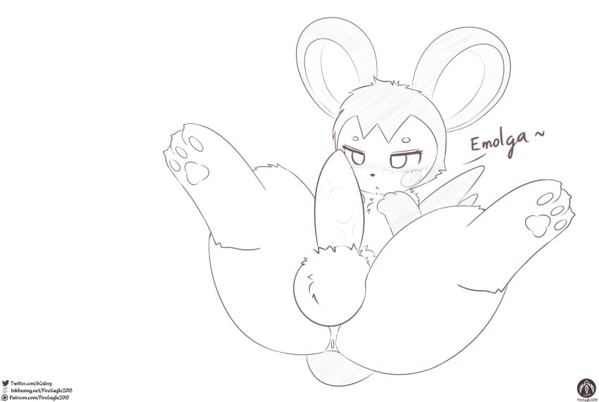 absurd_res balls blush emolga feral generation_5_pokemon genitals hi_res male nintendo paws penis pokemon pokemon_(species) senz solo spread_legs spreading text