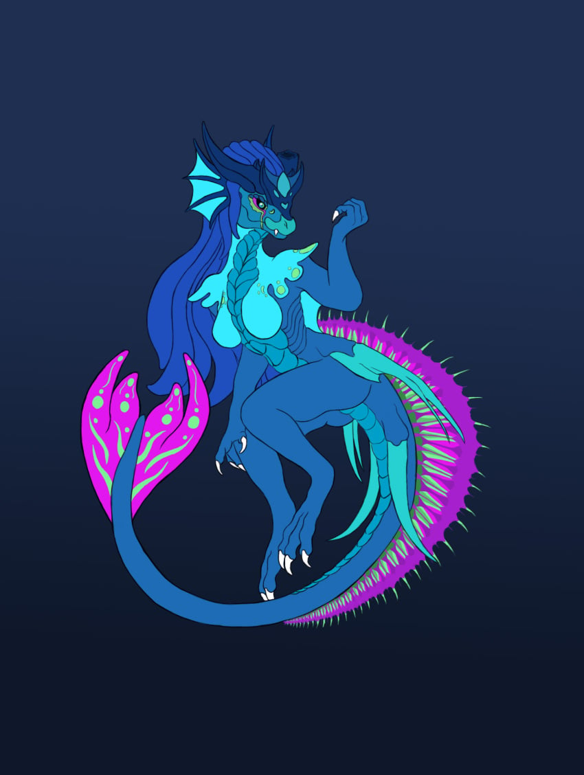 anthro deep_sea dragon female hi_res maliborg solo underwater