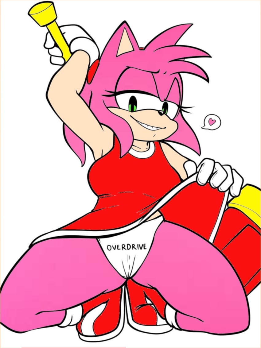 amy_rose anthro color_edit fakeryway panties piko_piko_hammer pleasure_castle sonic_(series) teasing