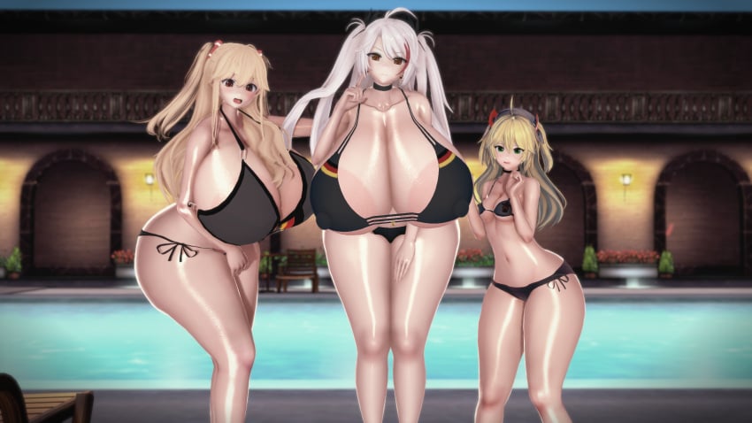 3d 3girls admiral_hipper_(azur_lane) areola areolae ass azur_lane big_areola big_areolae big_ass big_breasts big_nipples bikini bimbo blücher_(azur_lane) blonde_hair breasts enormous_breasts f.e.a.f_(artist) gigantic_areola gigantic_areolae gigantic_ass gigantic_breasts hips huge_areola huge_areolae huge_ass huge_breasts huge_hips huge_nipples huge_thighs hyper_areolae hyper_breasts koikatsu large_areolae large_ass large_breasts large_nipples long_hair looking_at_viewer massive_breasts nipples outdoors outside prinz_eugen_(azur_lane) public string_bikini thick_thighs thighs twintails white_hair wide_hips