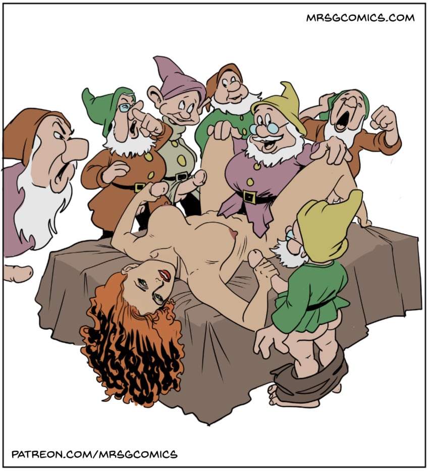 disney dwarf dwarf_male gangbang milf mrs.g mrsgcomics size_difference snow_white_and_the_seven_dwarfs the_seven_dwarves