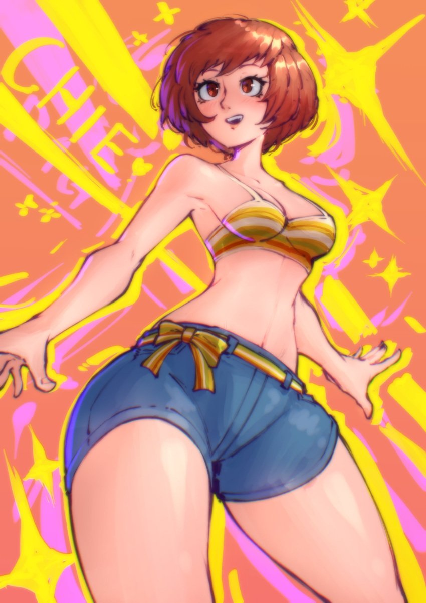 atlus breasts female female_only hatidraw persona persona_4 satonaka_chie short_hair solo tagme