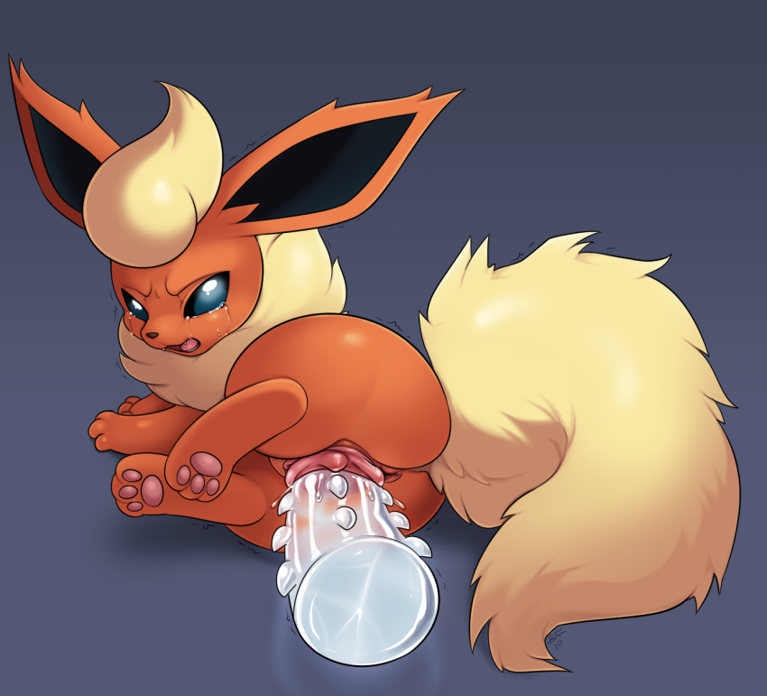 1girls 3_toes anatomically_correct anatomically_correct_pussy anus ass big_ass big_ears big_tail blue_background blue_eyes canine chest_tuft crying cute_fangs dildo ears_back eeveelution feet female female_only feral flareon fluffy fluffy_ears fluffy_tail fur furry hi_res ice ice_in_pussy ice_insertion improvised_dildo improvised_sex_toy large_insertion long_ears looking_back mammal motion_lines nintendo nude on_side open_mouth orange_fur pain pawpads paws penetration pink_pawpads pokémon_(species) pokemon pokemon_rgby prolapse pussy questionable_consent red_fur sex_toy slimefur solo spiked_dildo tail tan_fur tears teeth thick_thighs toes tongue trembling tuft vaginal_penetration vaginal_prolapse video_games wet wide_hips yellow_fur