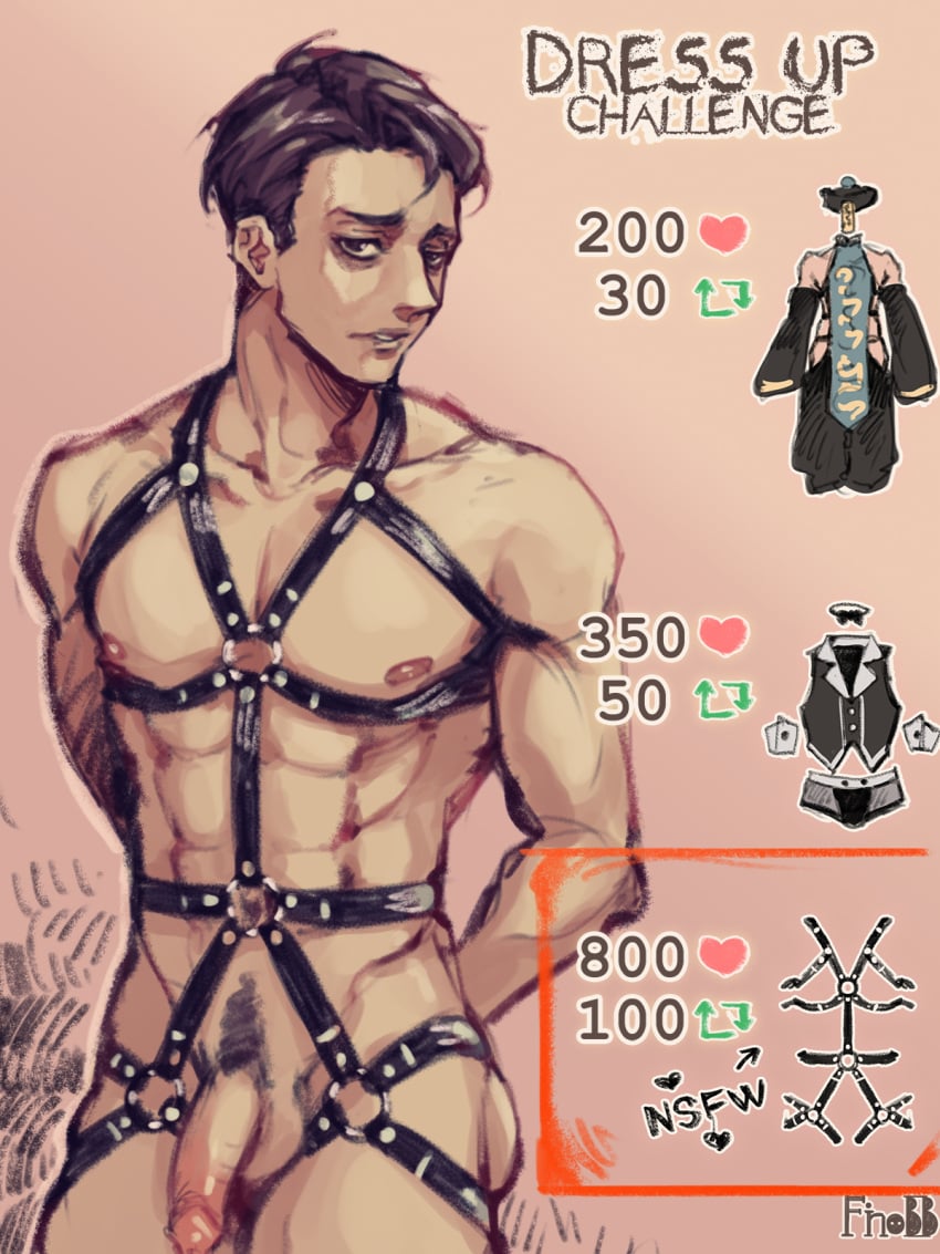 1boy bara black_hair finobb francis_mosses human human_only male male_chest male_nipples male_only milkman muscular muscular_male nipples penis solo solo_male that's_not_my_neighbor